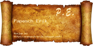 Papesch Erik névjegykártya